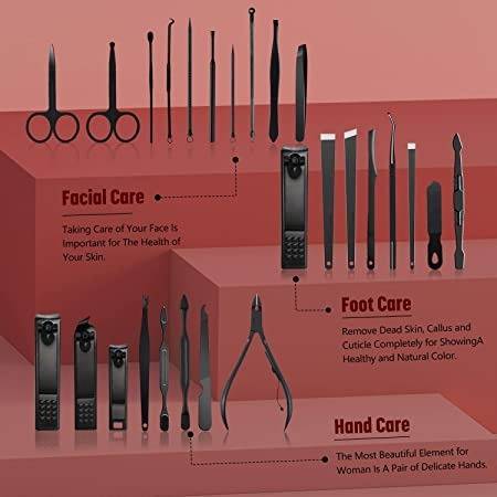 Professional Pedicure Tools Set, 26 in 1 Stainless Steel Foot Care