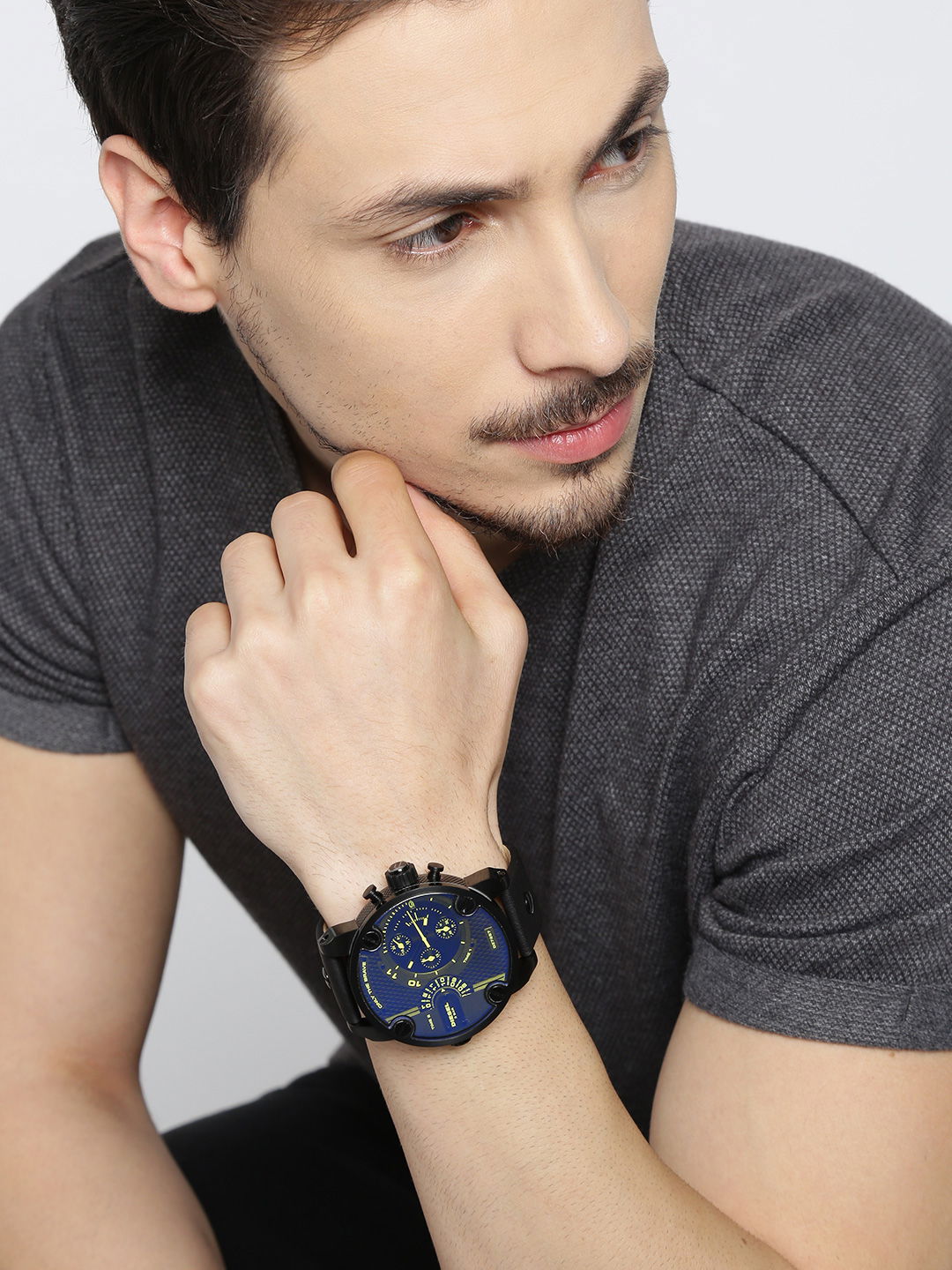 diesel black analogue watch